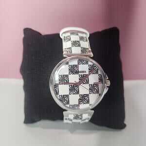 Steve Madden NYC Women’s Watch Black/White Checkerboard Logo Wristwatch NIB‎